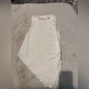 Elegant White Medium Textured Dress